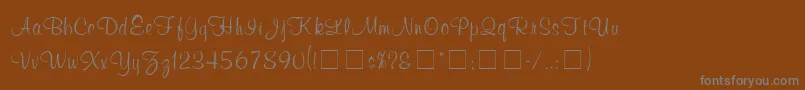 フォントChromaScriptSsi – 茶色の背景に灰色の文字
