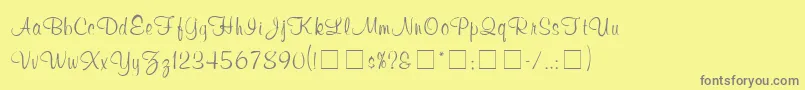 フォントChromaScriptSsi – 黄色の背景に灰色の文字