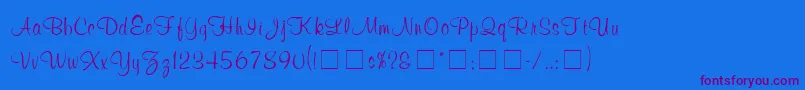 ChromaScriptSsi-Schriftart – Violette Schriften auf blauem Hintergrund