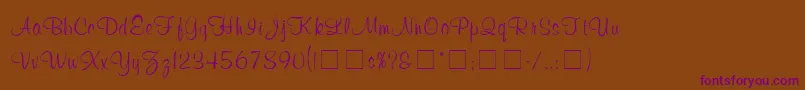 Fonte ChromaScriptSsi – fontes roxas em um fundo marrom