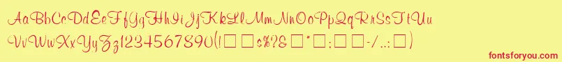 ChromaScriptSsi Font – Red Fonts on Yellow Background