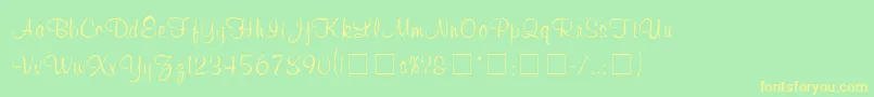 Fonte ChromaScriptSsi – fontes amarelas em um fundo verde