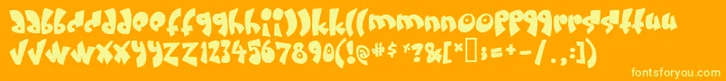 Weitere Informationen zur Creamandsugar-Schriftart Creamandsugar-Schriftart – Gelbe Schriften auf orangefarbenem Hintergrund