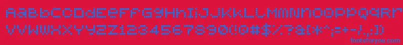 Mobilman Font – Blue Fonts on Red Background