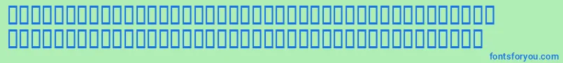 フォントBddoomedSquareup – 青い文字は緑の背景です。