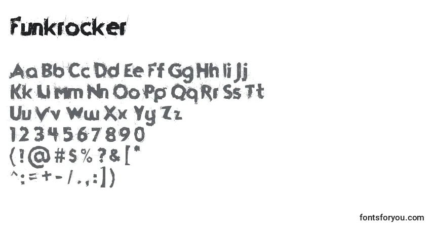 A fonte Funkrocker – alfabeto, números, caracteres especiais