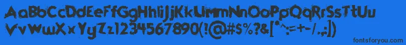 Funkrocker-fontti – mustat fontit sinisellä taustalla