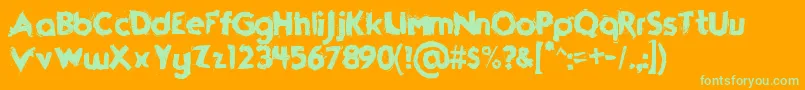 Funkrocker Font – Green Fonts on Orange Background