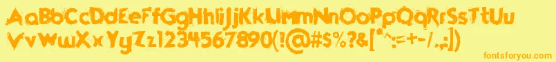 Funkrocker Font – Orange Fonts on Yellow Background