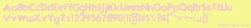 Funkrocker Font – Pink Fonts on Yellow Background