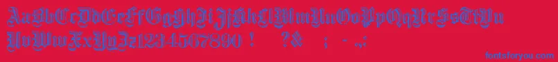 DampfplatzDemibold Font – Blue Fonts on Red Background