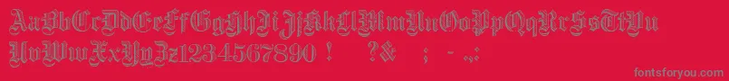 DampfplatzDemibold-fontti – harmaat kirjasimet punaisella taustalla