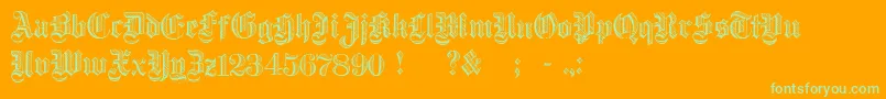 Шрифт DampfplatzDemibold – зелёные шрифты на оранжевом фоне