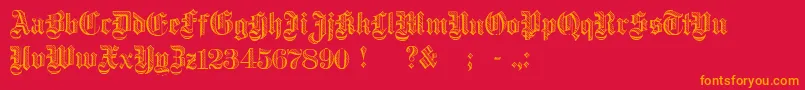 Шрифт DampfplatzDemibold – оранжевые шрифты на красном фоне