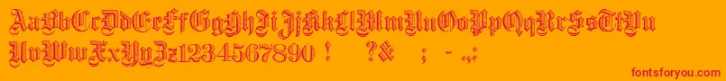 Шрифт DampfplatzDemibold – красные шрифты на оранжевом фоне