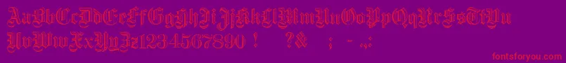 DampfplatzDemibold-Schriftart – Rote Schriften auf violettem Hintergrund