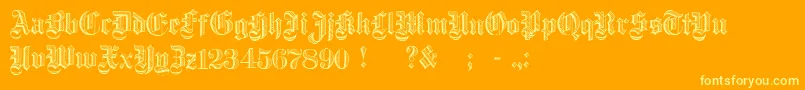 DampfplatzDemibold Font – Yellow Fonts on Orange Background