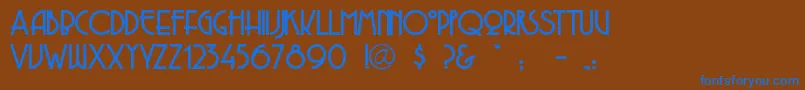 Copaseti-Schriftart – Blaue Schriften auf braunem Hintergrund