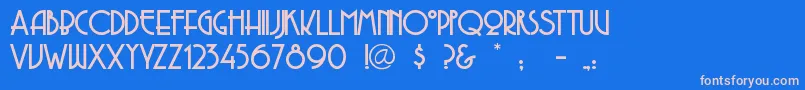 Copaseti-Schriftart – Rosa Schriften auf blauem Hintergrund