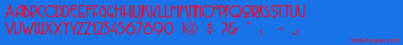 Copaseti-Schriftart – Rote Schriften auf blauem Hintergrund