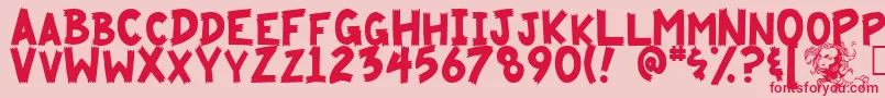 フォントCliff – ピンクの背景に赤い文字
