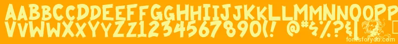 Cliff Font – Yellow Fonts on Orange Background