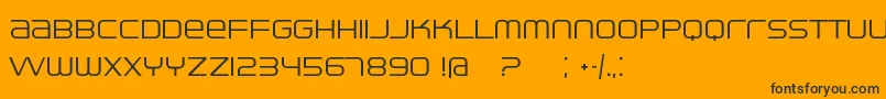 Ventisei-Schriftart – Schwarze Schriften auf orangefarbenem Hintergrund