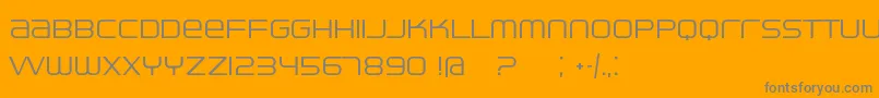 Ventisei-fontti – harmaat kirjasimet oranssilla taustalla