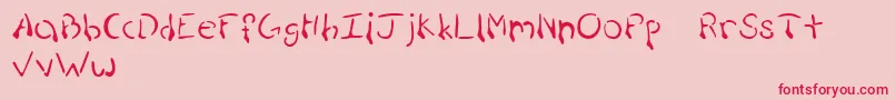 フォントPuddleDemo – ピンクの背景に赤い文字