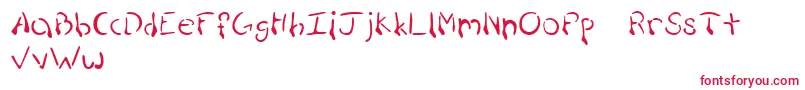フォントPuddleDemo – 白い背景に赤い文字