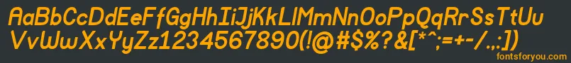フォントMockupBolditalic – 黒い背景にオレンジの文字
