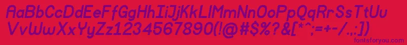 MockupBolditalic Font – Purple Fonts on Red Background