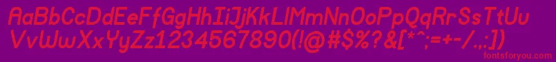 MockupBolditalic Font – Red Fonts on Purple Background