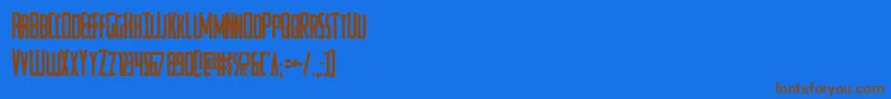 Watchtowercond-Schriftart – Braune Schriften auf blauem Hintergrund