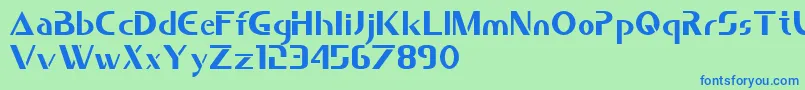 Saber Font – Blue Fonts on Green Background
