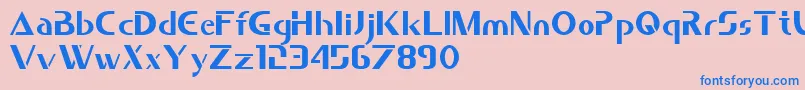 Saber Font – Blue Fonts on Pink Background