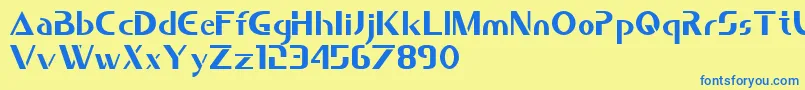 Saber Font – Blue Fonts on Yellow Background