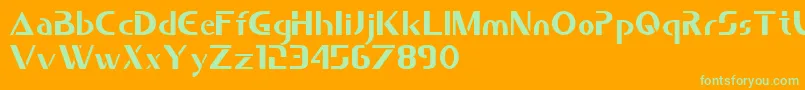 Saber Font – Green Fonts on Orange Background