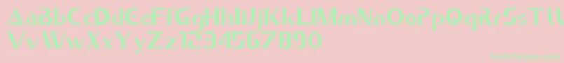 Saber Font – Green Fonts on Pink Background