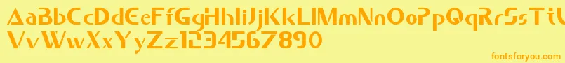 Saber Font – Orange Fonts on Yellow Background