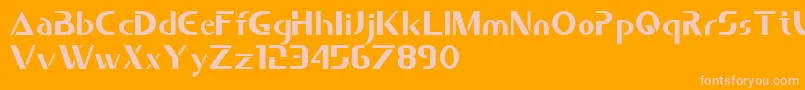 Saber Font – Pink Fonts on Orange Background