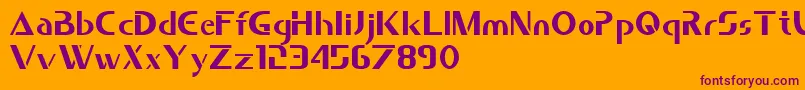 Saber Font – Purple Fonts on Orange Background