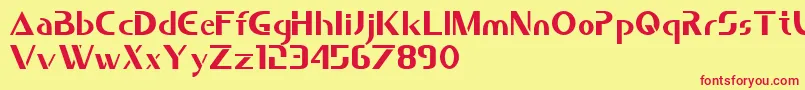 Saber Font – Red Fonts on Yellow Background