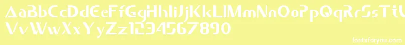 Saber Font – White Fonts on Yellow Background