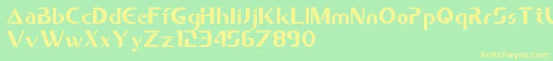Saber Font – Yellow Fonts on Green Background