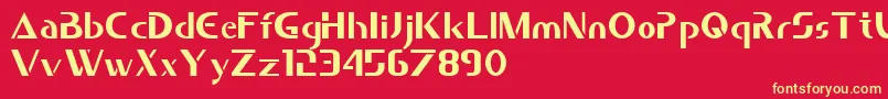 Saber Font – Yellow Fonts on Red Background