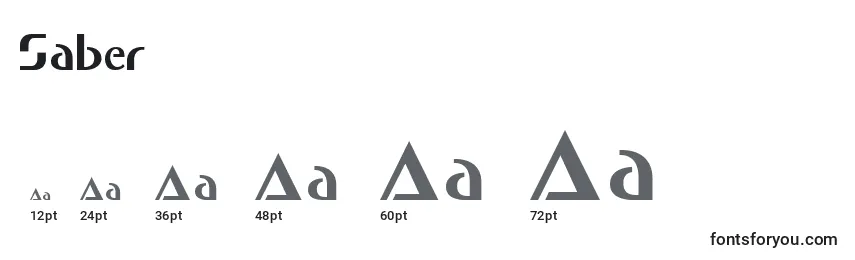 Размеры шрифта Saber