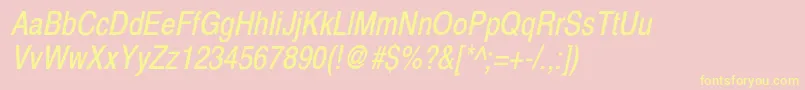 XeroxSansSerifNarrowOblique Font – Yellow Fonts on Pink Background