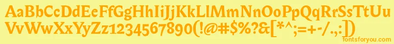 BiblonitcBold Font – Orange Fonts on Yellow Background