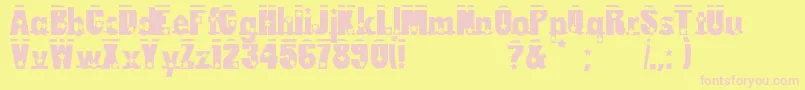 LoserboiAllstar-fontti – vaaleanpunaiset fontit keltaisella taustalla